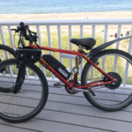 Vintage stumpjumper ebike at the beach